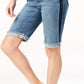 Shorts jeans femininos com acabamento contrastante e punho, azul, tamanho 6, pequeno, da INC International Concepts