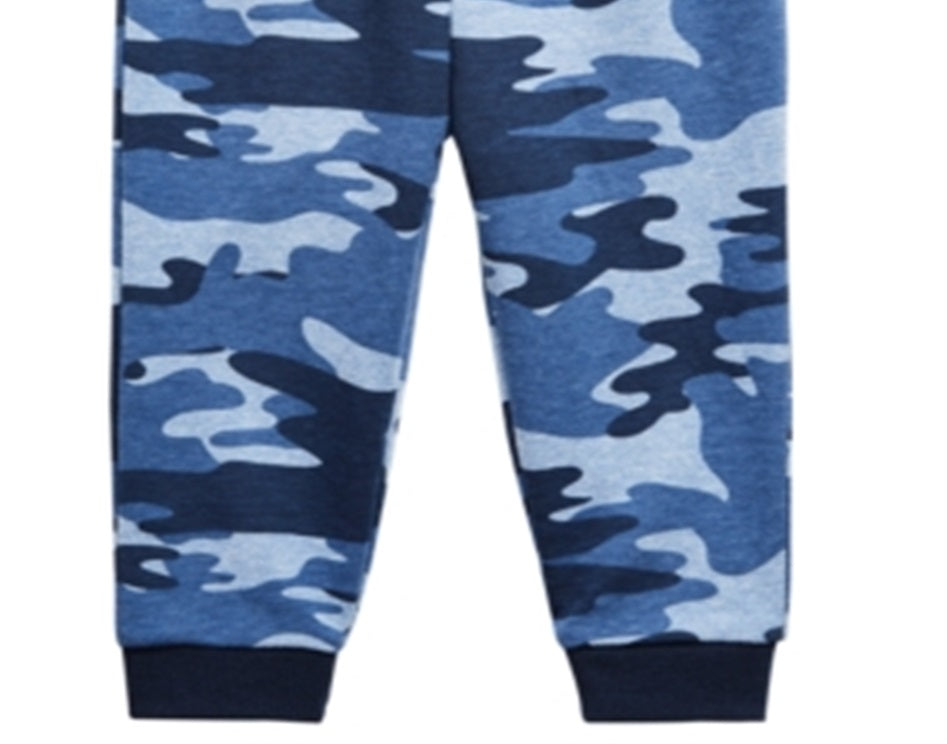 Calça jogger camuflada para meninos First Impressions, azul, tamanho 6 a 9 meses