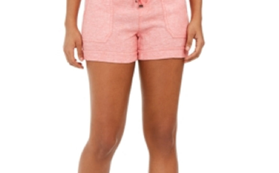 TLC Stores, LLC Shorts de linho femininos, brancos, tamanho grande