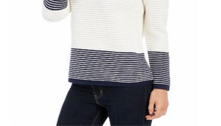 Suéter canelado feminino Charter Club, branco, tamanho pequeno G