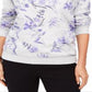 Karen Scott Moletom Feminino de Lã com Estampa Floral Roxo Tamanho X-G