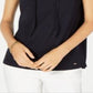 Tommy Hilfiger Regata Feminina Bordada com Decote em V Azul Marinho Tamanho XXG
