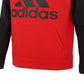 Moletom com capuz Adidas Big Boy's Colorblocked Fleece Vermelho Tamanho P