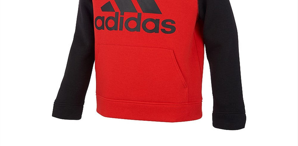 Moletom com capuz Adidas Big Boy's Colorblocked Fleece Vermelho Tamanho P