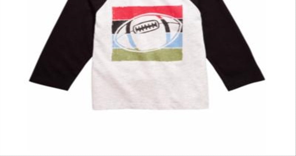 Camiseta Raglan de Futebol Infantil First Impressions para Meninos, Cinza, Tamanho 3-6M
