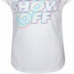 Camiseta Nike Little Girl's Show Up &amp; Show Off Logo Branca Tamanho 6X
