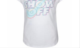 Camiseta Nike Little Girl's Show Up &amp; Show Off Logo Branca Tamanho 6X