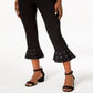 Calça feminina com babados e tachas da INC International Concepts, preta, tamanho 16, pequena