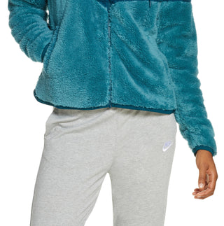 Jaqueta Nike Feminina Teal Solid com Zíper Verde Tamanho Grande
