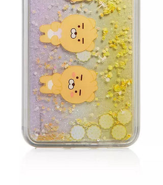 Capa de celular Kakao masculina com glitter, amarela, tamanho regular