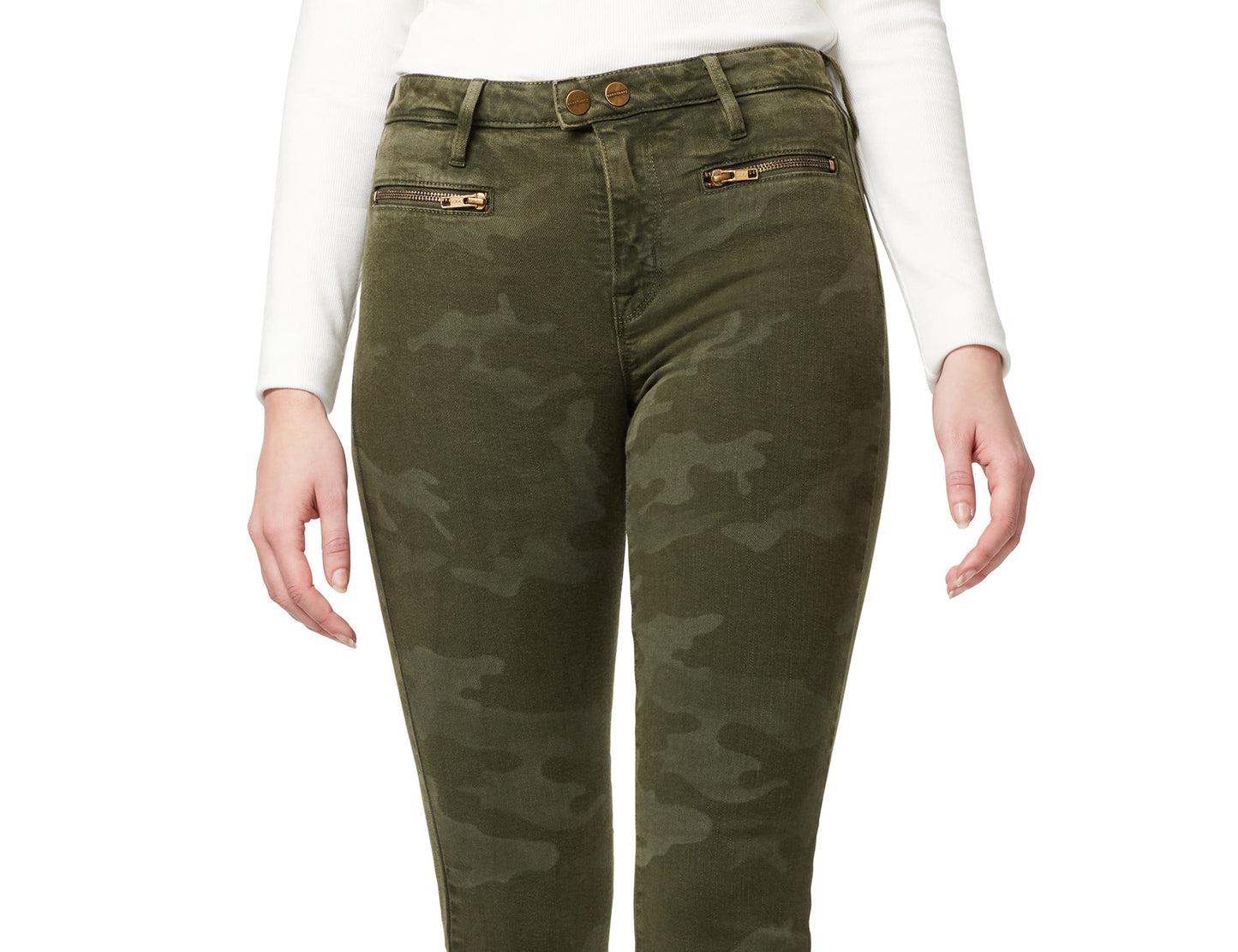 Calça jeans Sanctuary Camo Connector Kick Crop Feminina Verde Tamanho 29/8