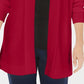 Karen Scott Cardigan Feminino Manga Longa Frente Aberta Azul Vermelho Pequeno Médio