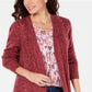 Karen Scott Turbo Duster Cardigan Feminino Vermelho Tamanho XS