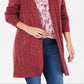 Karen Scott Turbo Duster Cardigan Feminino Vermelho Tamanho XS