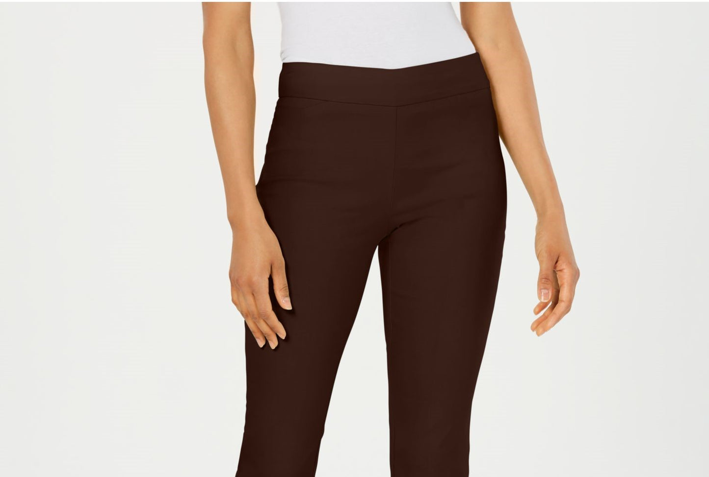 Calça feminina reta e lisa Charter Club para usar no trabalho, chocolate escuro, tamanho 18