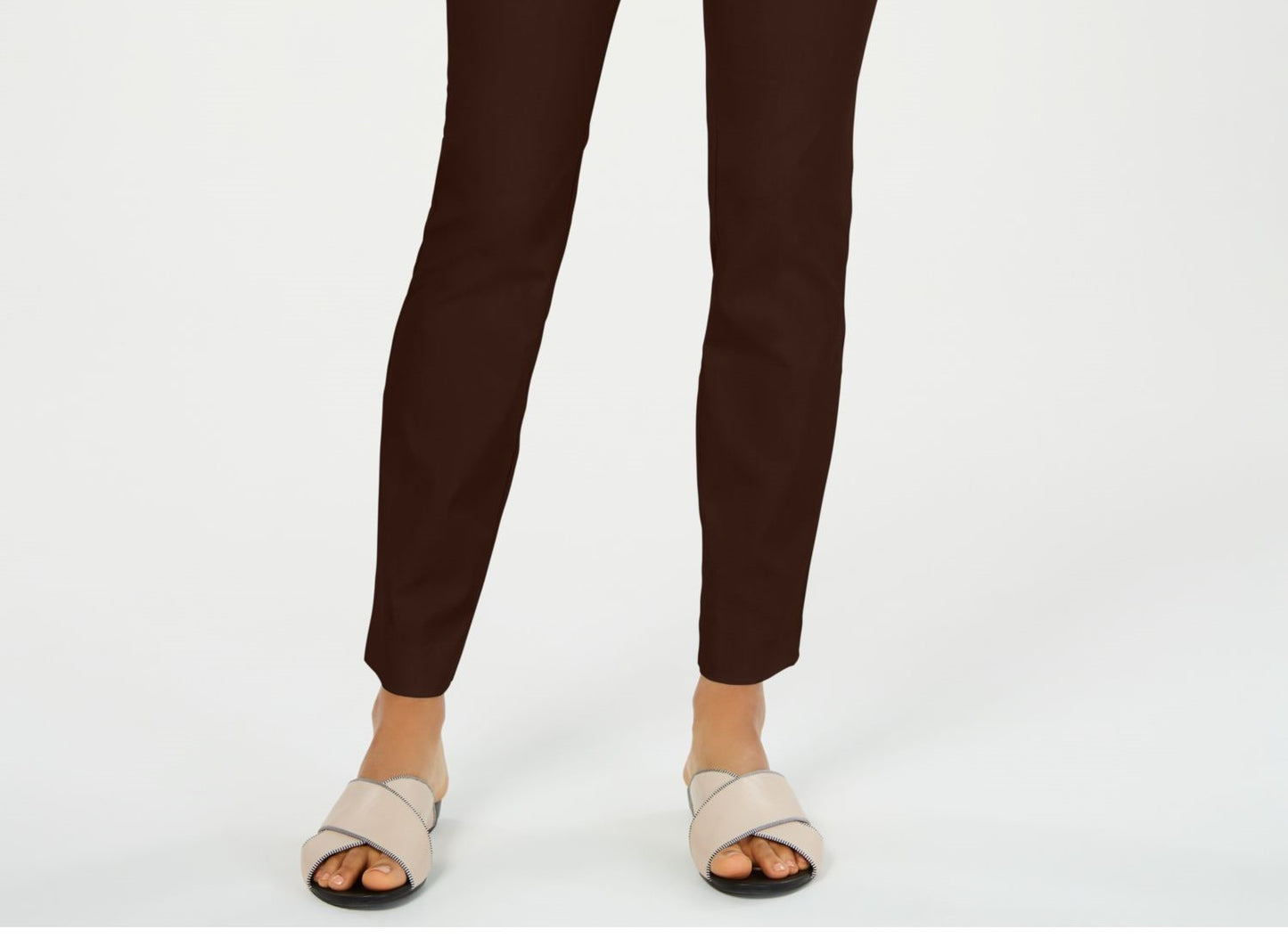 Calça feminina reta e lisa Charter Club para usar no trabalho, chocolate escuro, tamanho 18