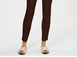 Calça feminina reta e lisa Charter Club para usar no trabalho, chocolate escuro, tamanho 18