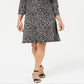Vestido rodado floral Nouvelle feminino Karen Scott, preto, tamanho pequeno