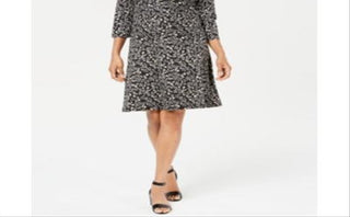 Vestido rodado floral Nouvelle feminino Karen Scott, preto, tamanho pequeno