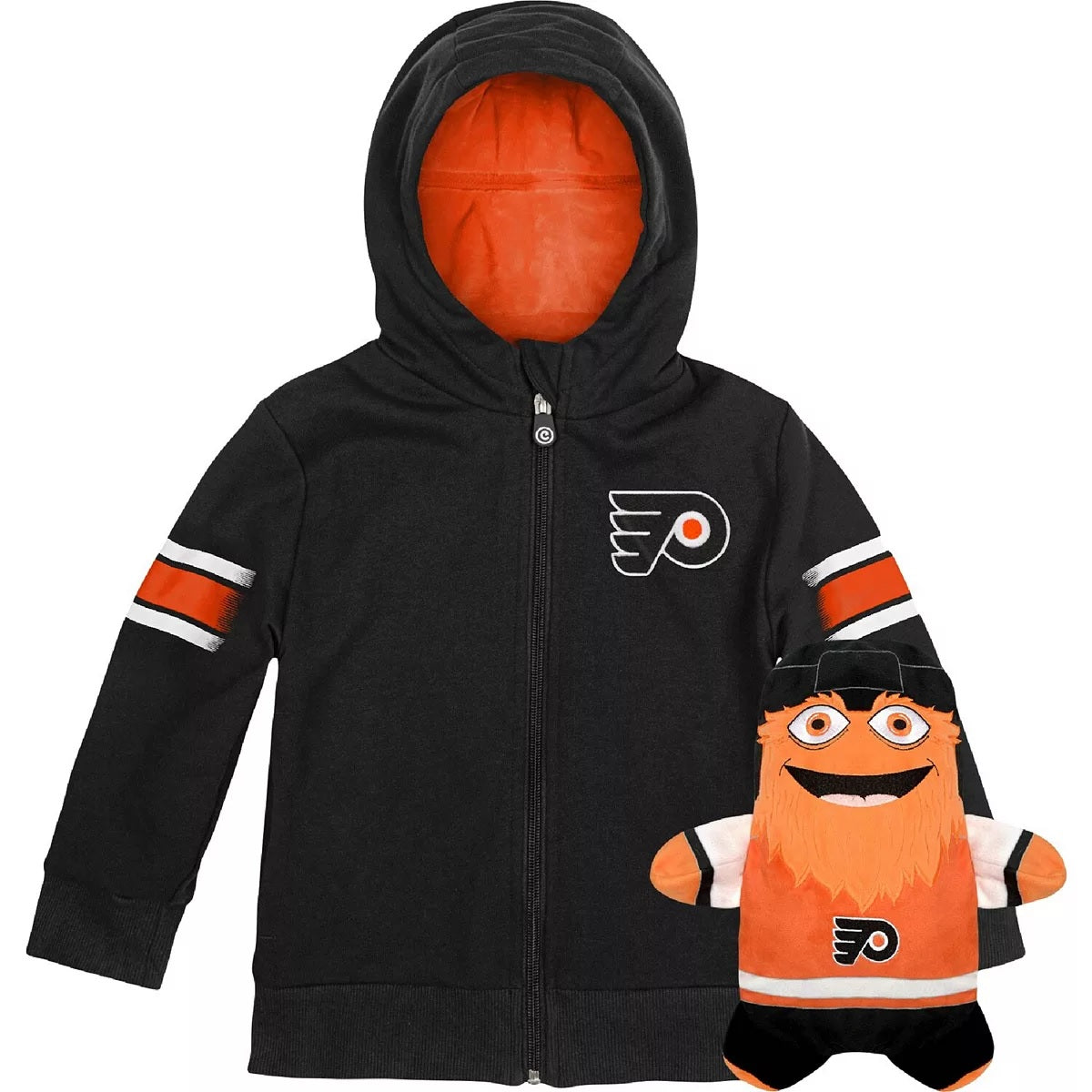 Cubcoats Transforming 2 em 1 para crianças, unissex, Philadelphia Flyers, com capuz e pelúcia macia, preto