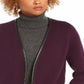 Cardigan feminino Charter Club Milano de algodão com frente aberta, roxo, tamanho médio