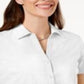 Camisa feminina Karen Scott de algodão com ilhós, branca, tamanho PP