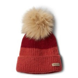 Columbia Gorro de inverno feminino Pom Pom, vermelho, tamanho regular