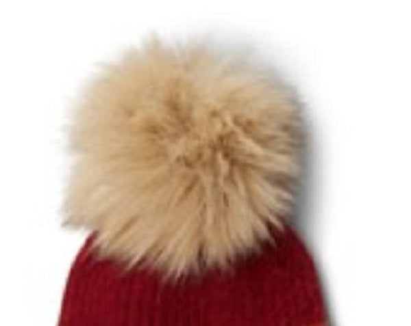 Columbia Gorro de inverno feminino Pom Pom, vermelho, tamanho regular