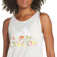Camiseta regata feminina Adidas Floral Essential, branca, tamanho XX-S