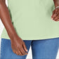 Polo Karen Scott feminino de algodão piquet, verde, tamanho médio