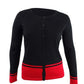 Karen Scott Cardigan Feminino com Barra Colorblock Preto Tamanho Pequeno GG