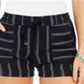 Shorts femininos listrados de linho e linho estilo &amp; co, azul, tamanho extragrande