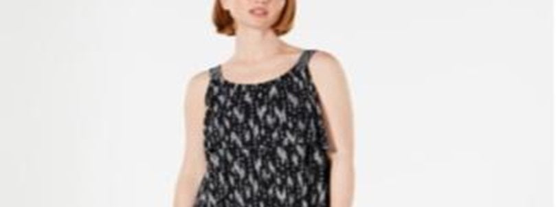 Vestido regata feminino com babados e top estilo &amp; co, preto, tamanho PP