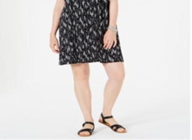 Vestido regata feminino com babados e top estilo &amp; co, preto, tamanho PP