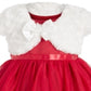 Conjunto de vestido de tule e pele sintética para meninas Blueberi Boulevard, 2 peças, vermelho, tamanho 6-9 meses