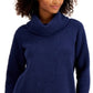 Suéter feminino estilo &amp; co com gola alta em sherpa, azul, tamanho extragrande