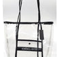 Bolsa tote feminina Kendall + Kylie com logo em PVC, preta, tamanho único