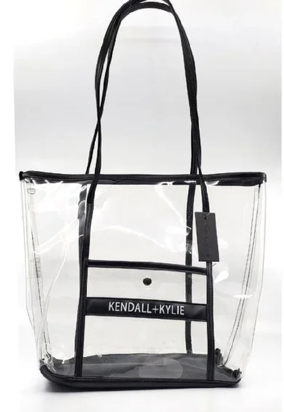 Bolsa tote feminina Kendall + Kylie com logo em PVC, preta, tamanho único