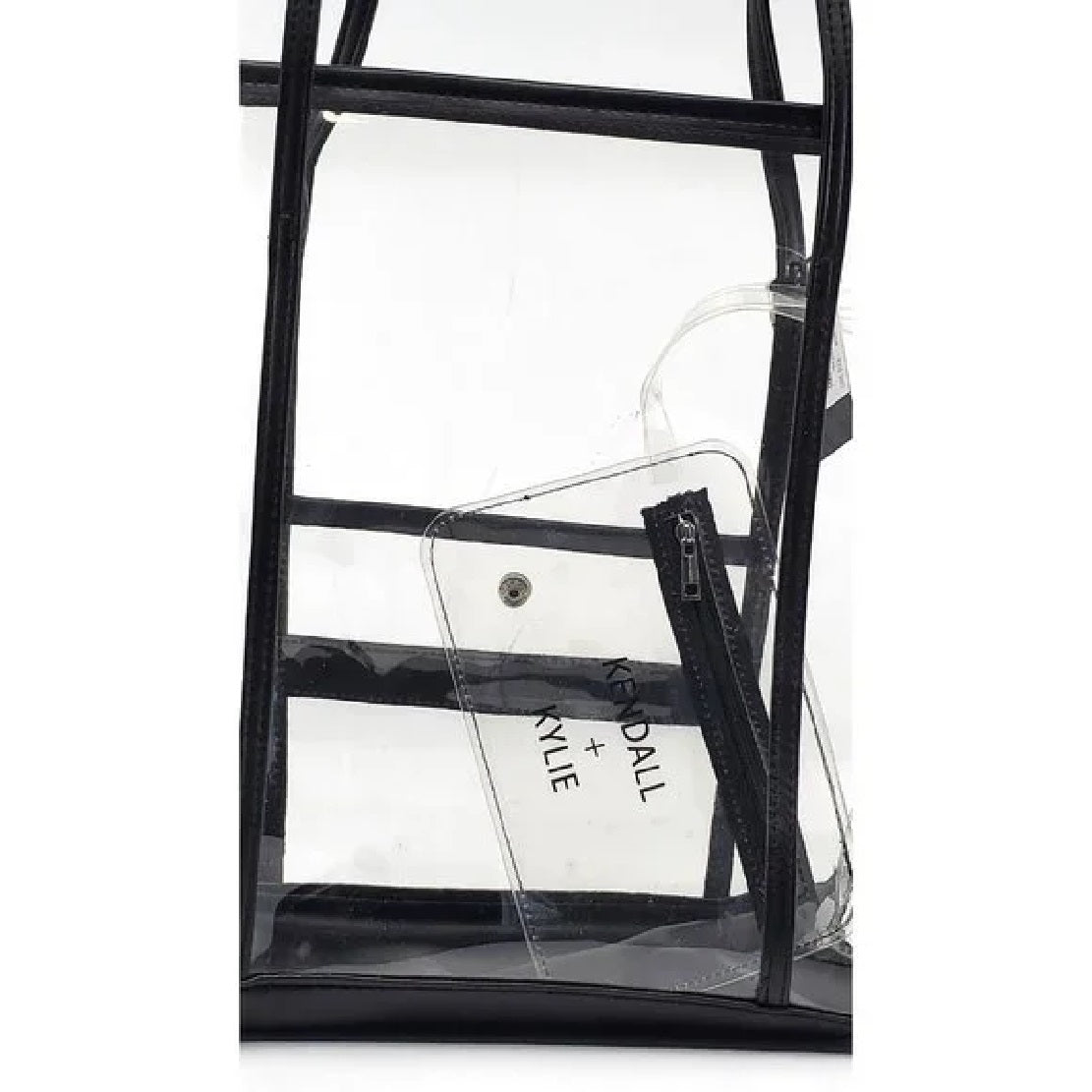 Bolsa tote feminina Kendall + Kylie com logo em PVC, preta, tamanho único