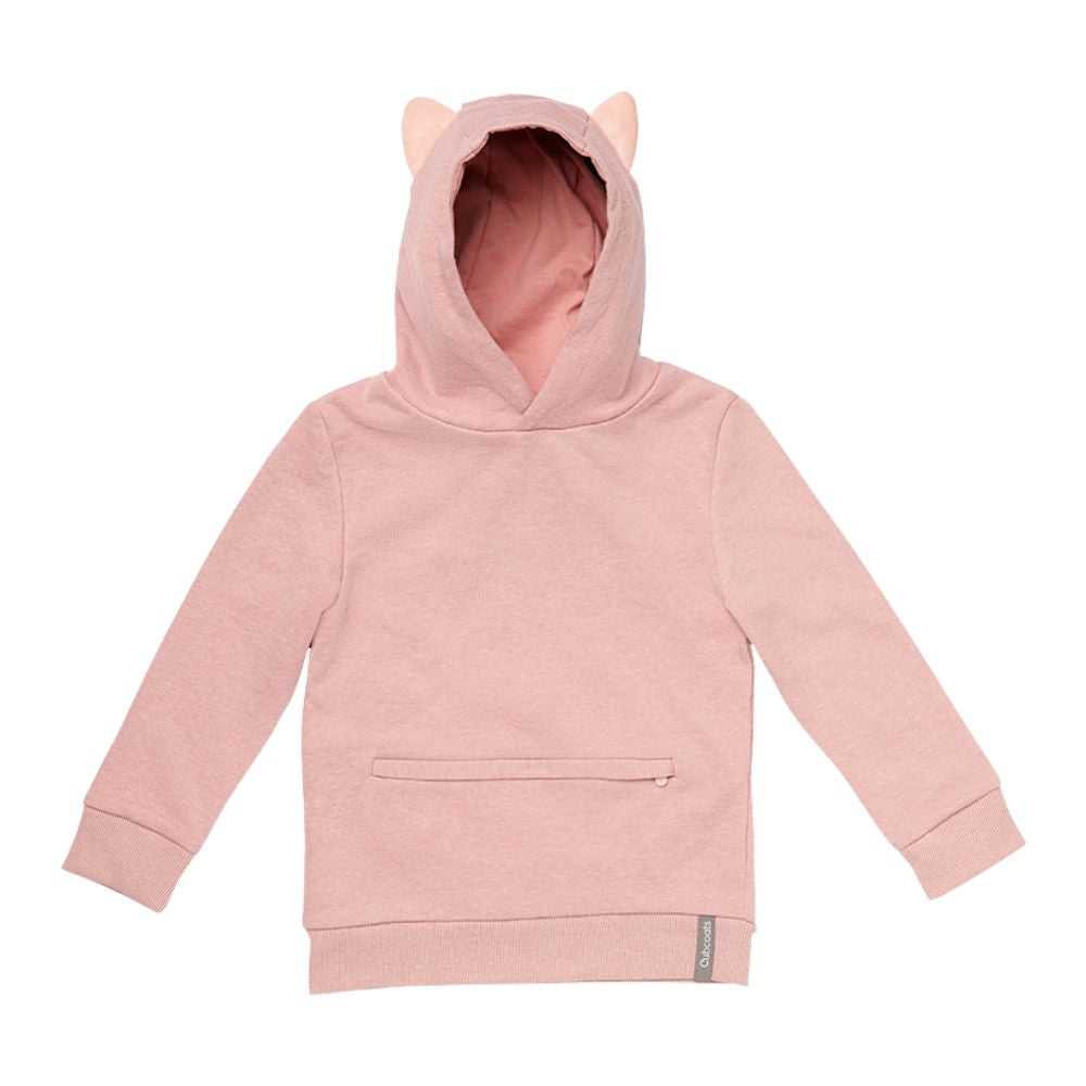 Cubcoats Kali The Kitty 2 em 1 Transformador Crewneck Sweatshirt com capuz e pelúcia macia rosa