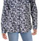 Ralph Lauren Feminino Courtenay Estampa Floral Gola Botões Blusa Azul Marinho - Creme Tamanho Médio