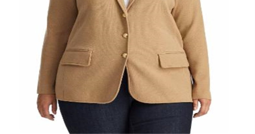 Blazer de malha Ralph Lauren Plus Size Feminino Marrom Tamanho 1X