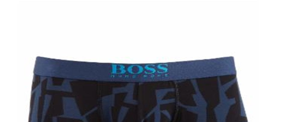 Calção de banho masculino Hugo Boss estampado azul tamanho P