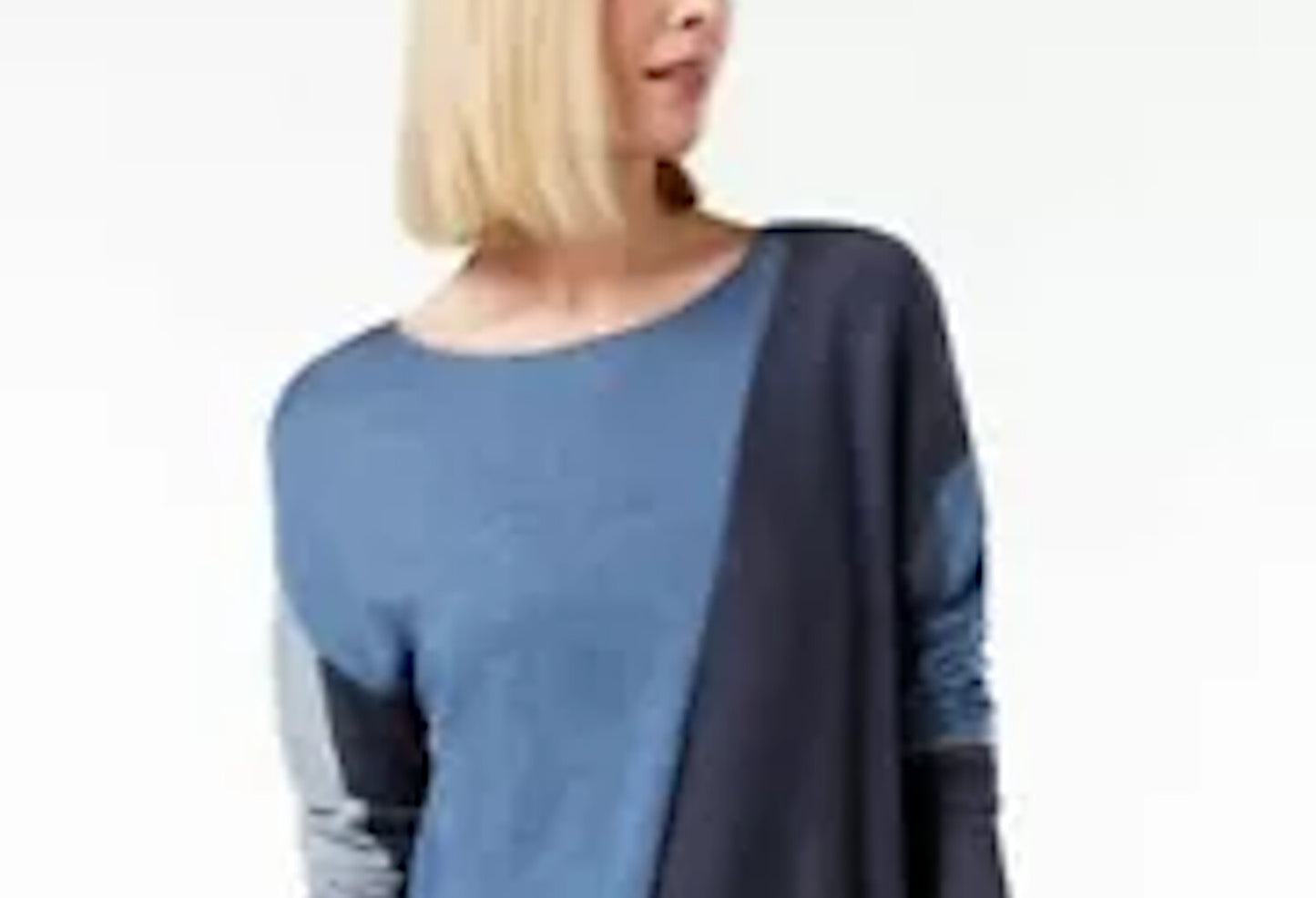 Suéter feminino colorblock da INC International Concepts, azul, tamanho pequeno