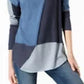 Suéter feminino colorblock da INC International Concepts, azul, tamanho pequeno