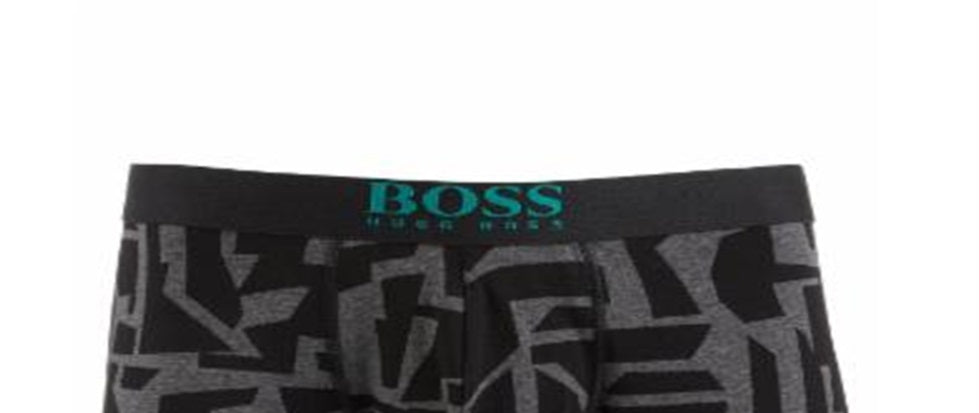Calção de banho masculino Hugo Boss estampado preto tamanho G