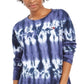 Moletom feminino Tommy Hilfiger French Terry Tie-Dye Azul Tamanho P
