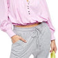 Blusa Prarie Henley Feminina Free People Rosa Tamanho G