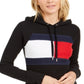 Tommy Hilfiger Sport Flag Panel Hoodie Feminino Preto Tamanho P