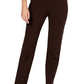 Calça feminina Charter Club Pull-on Ponte Knit Marrom Tamanho 4 Petite
